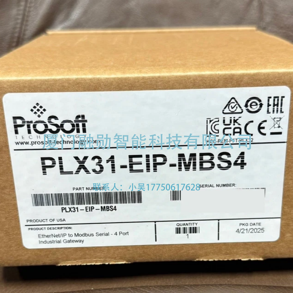 ProSoft 以太网/IP到Modbus串行网关4端口 PLX31-EIP-MBS4 全新原装