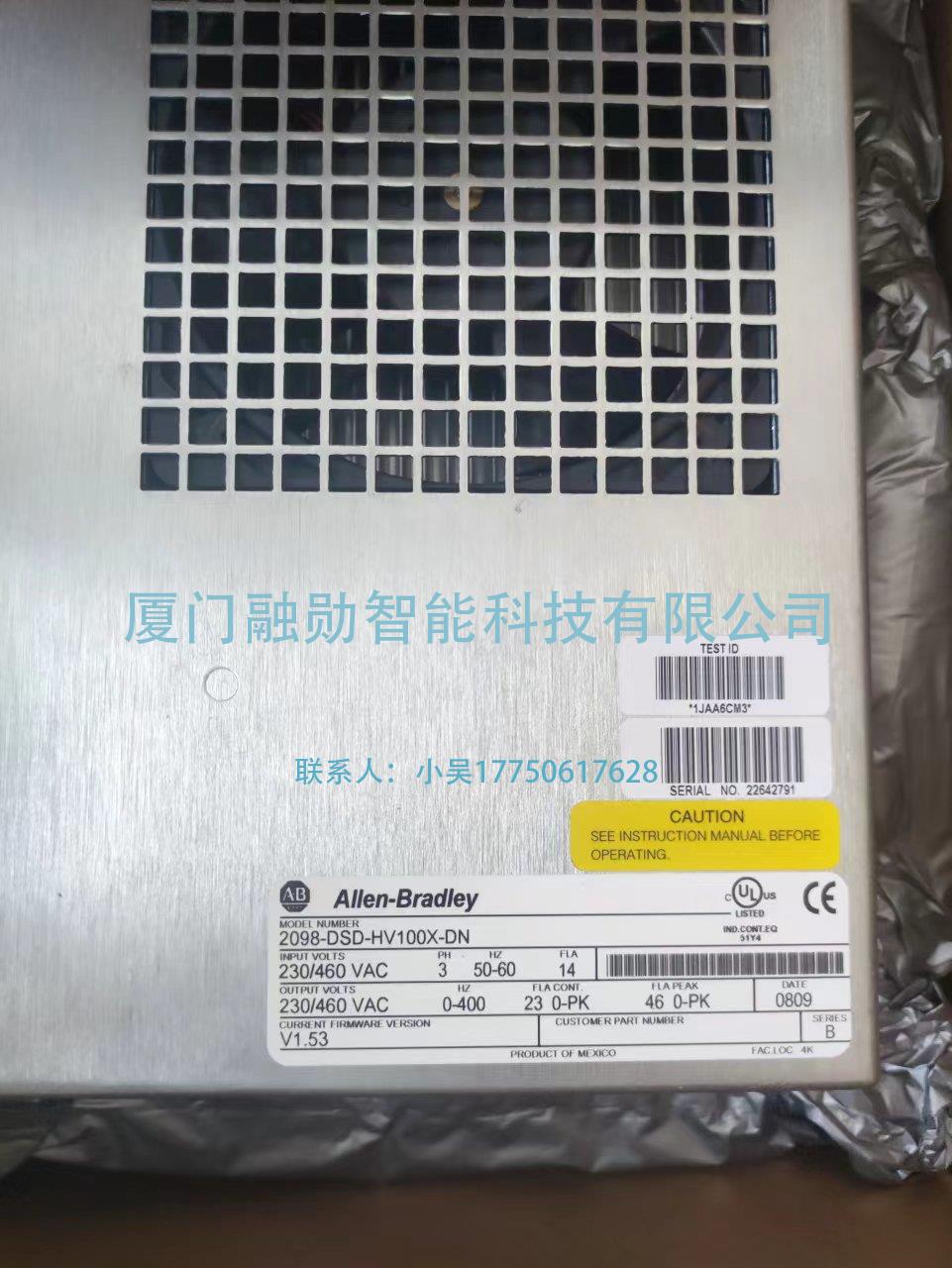 AB罗克韦尔 2098-DSD-HV100X-DN 伺服驱动器 全新 议价出售/UpLoadFile/p/202584/169462.jpg